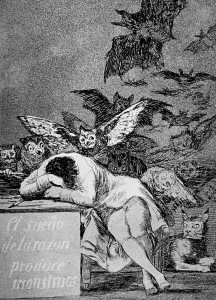 Brasiliano che sogna la partita con la Francia (Il sonno della ragione genera mostri do Goya - fonte arteworld.it)